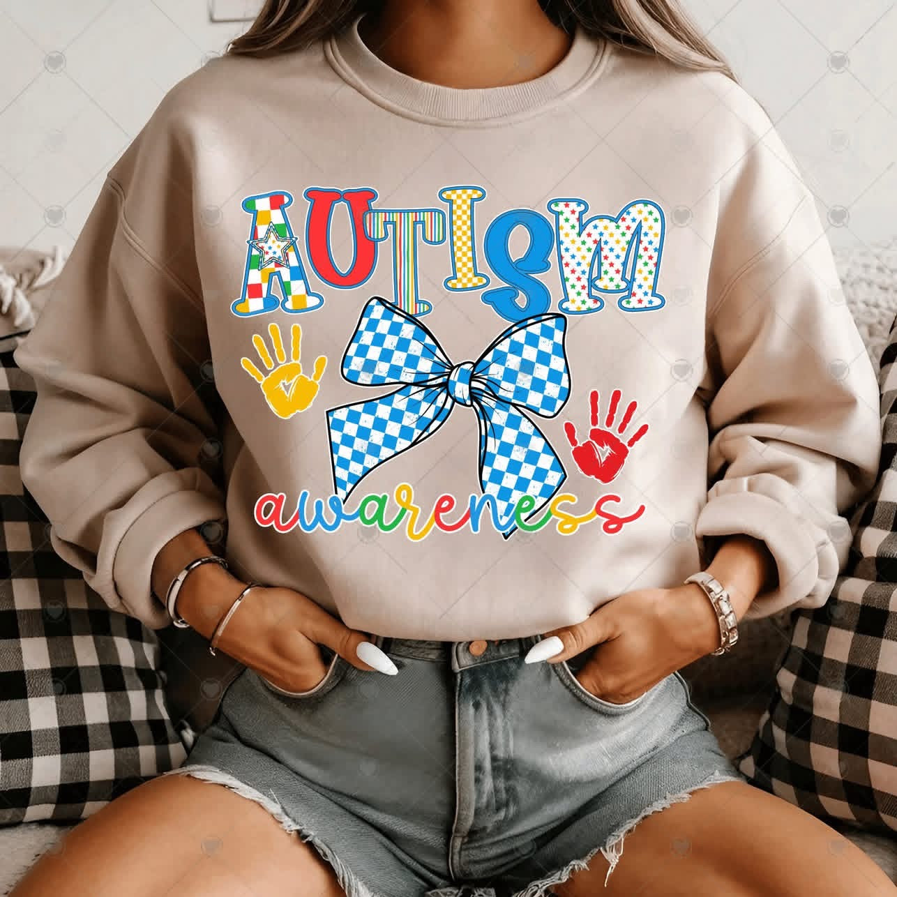 Autism Awareness Bow-ADULT