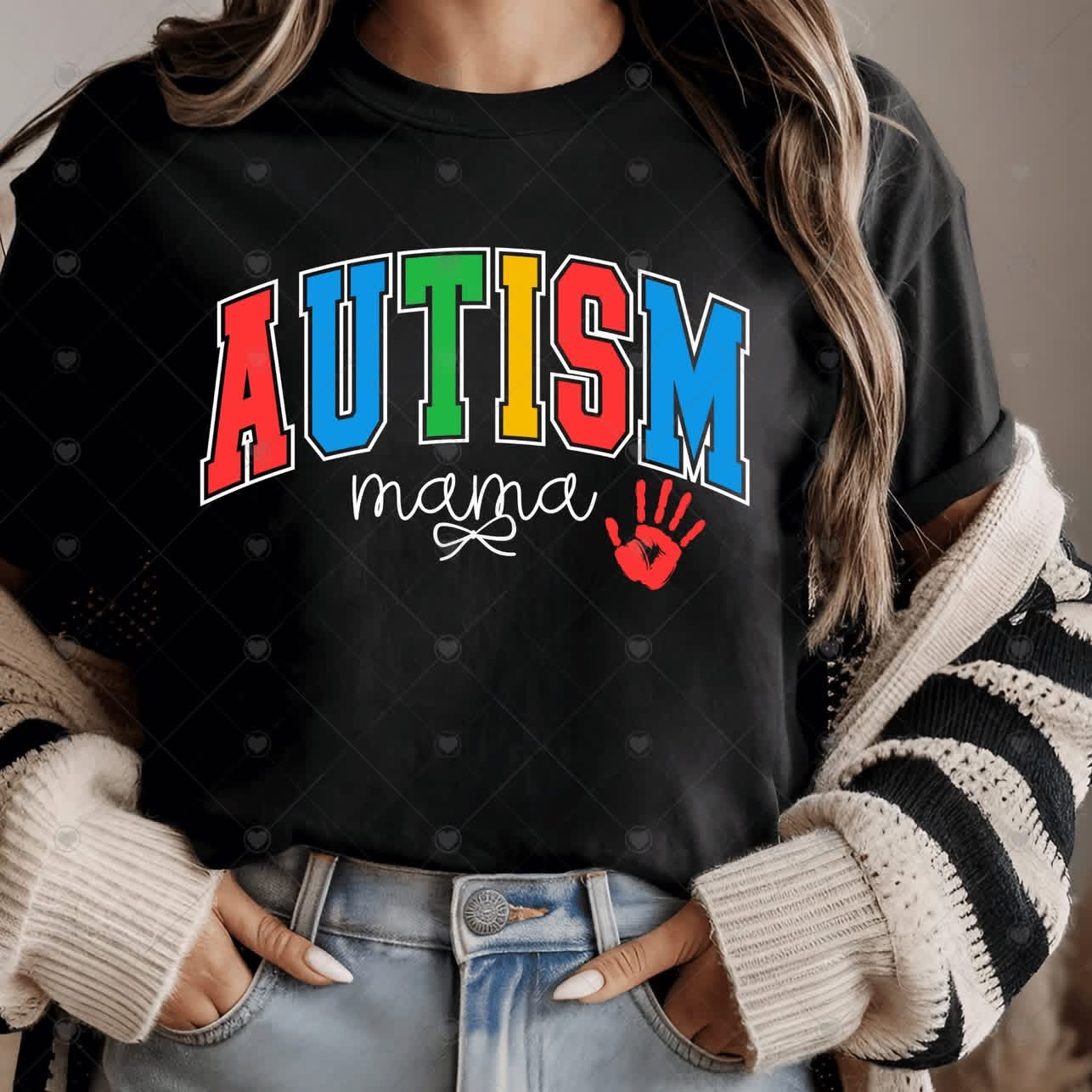 Autism Mama Varsity Hand-ADULT