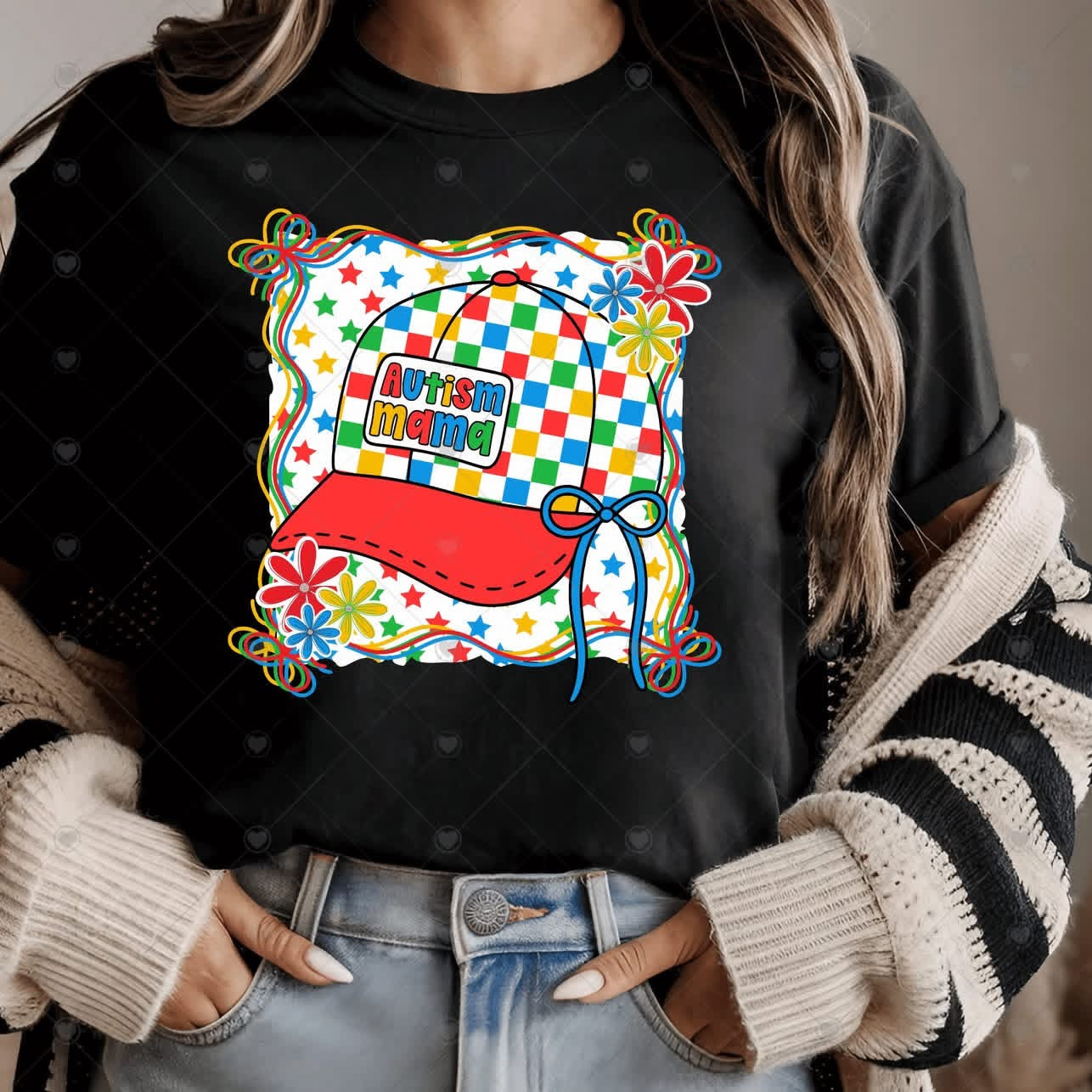 Autism Mama Star Hat Design-ADULT