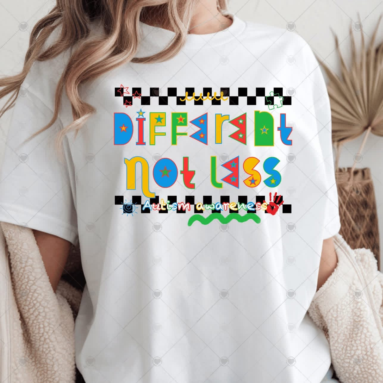 Different Not Less Autism Awareness Squiggle-ADULT