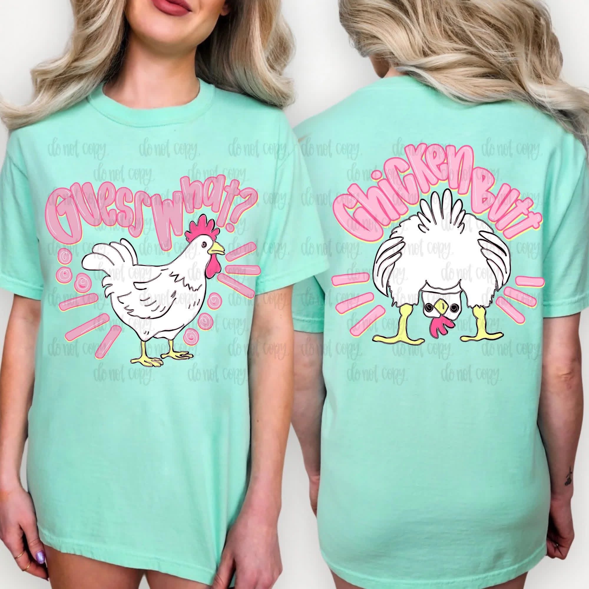 Guess What Chicken Butt Dual Image Animal Pun-ADULT