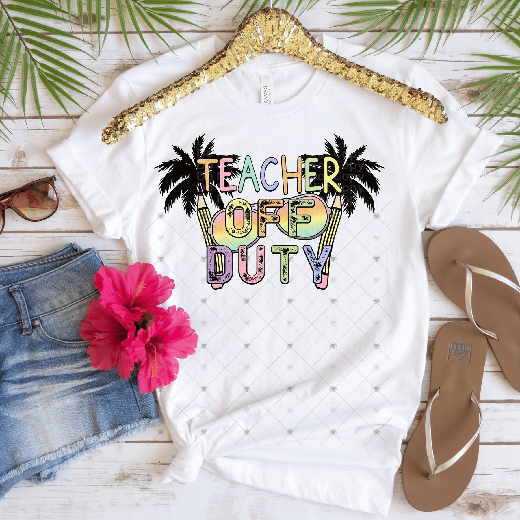 Teacher Off Duty Palms Glasses-ADULT