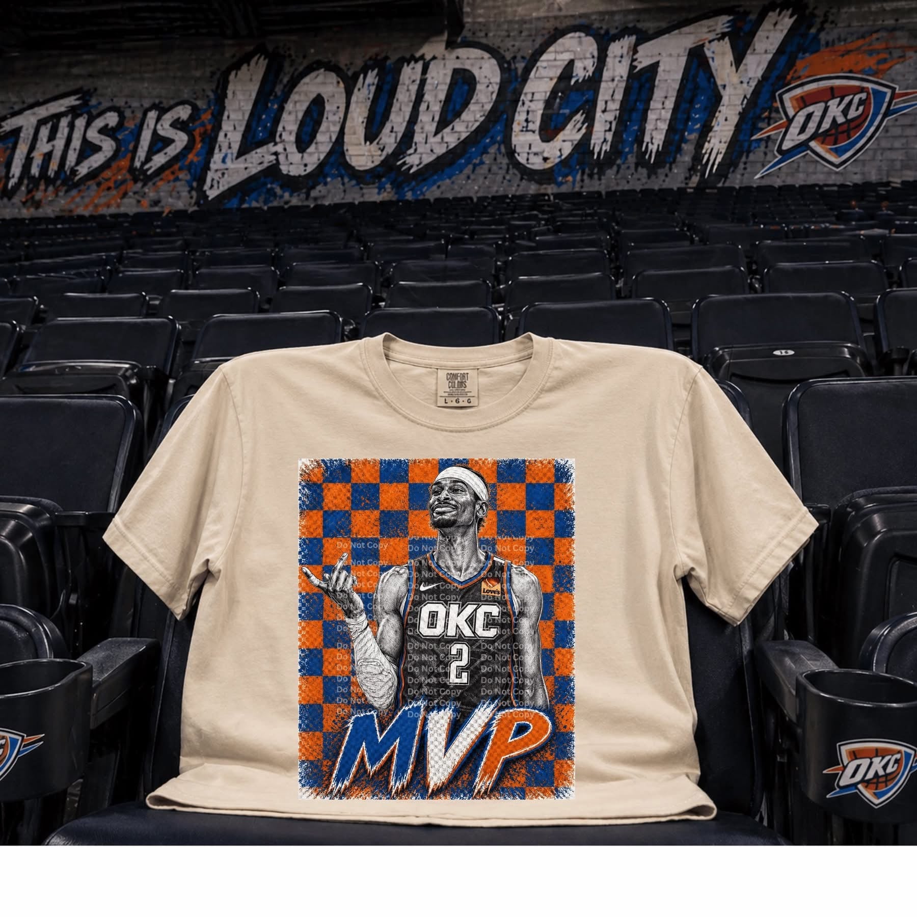 Shai Checker Thund OKC Basketball-ADULT