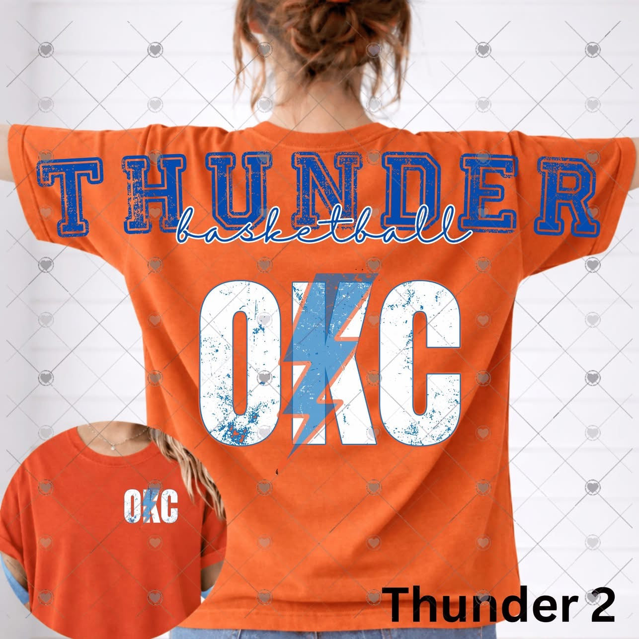 Basketball Thund OKC Blue Full Back Short Sleeve-ADULT