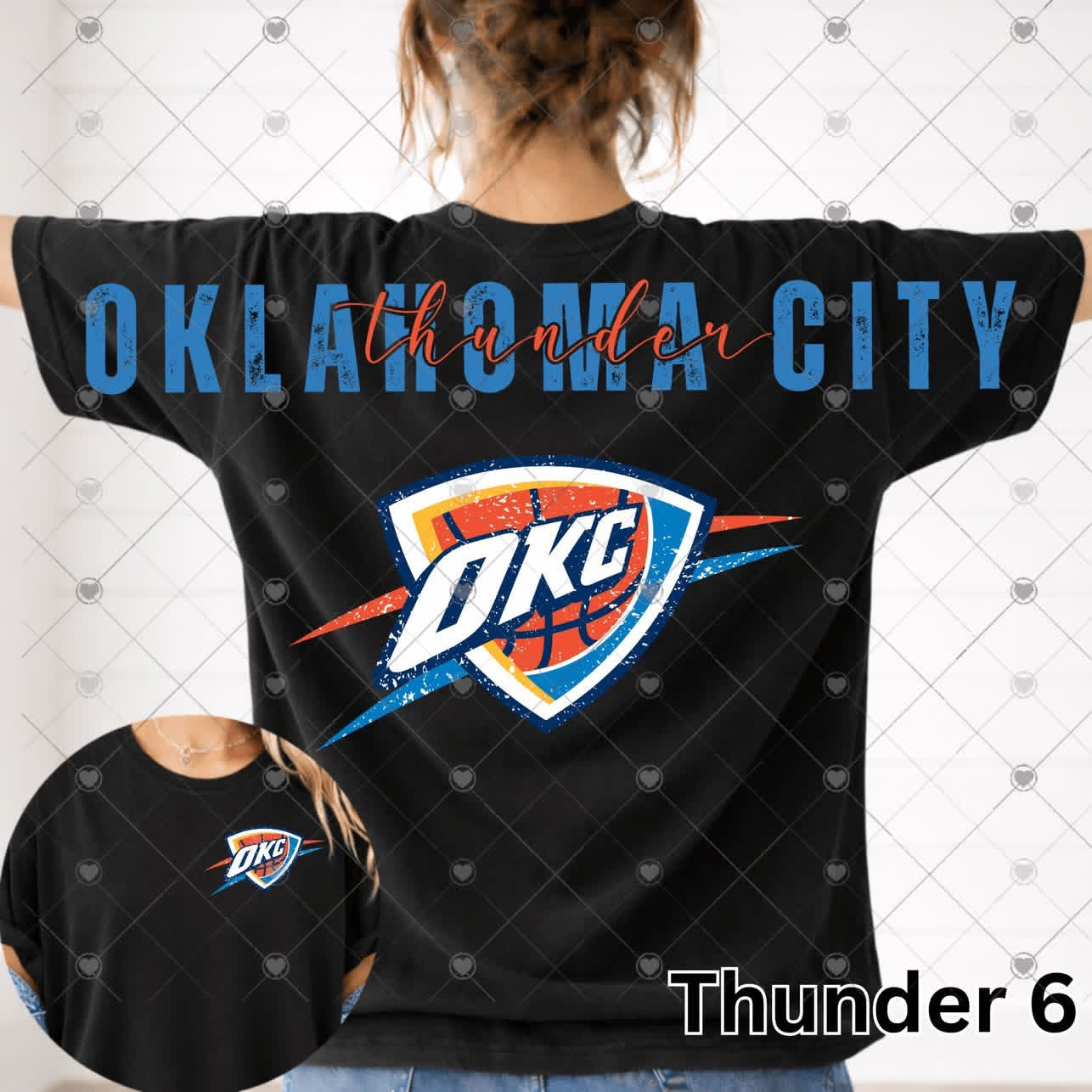 Basketball Thund OKC Emblem Full Back Short Sleeve-ADULT