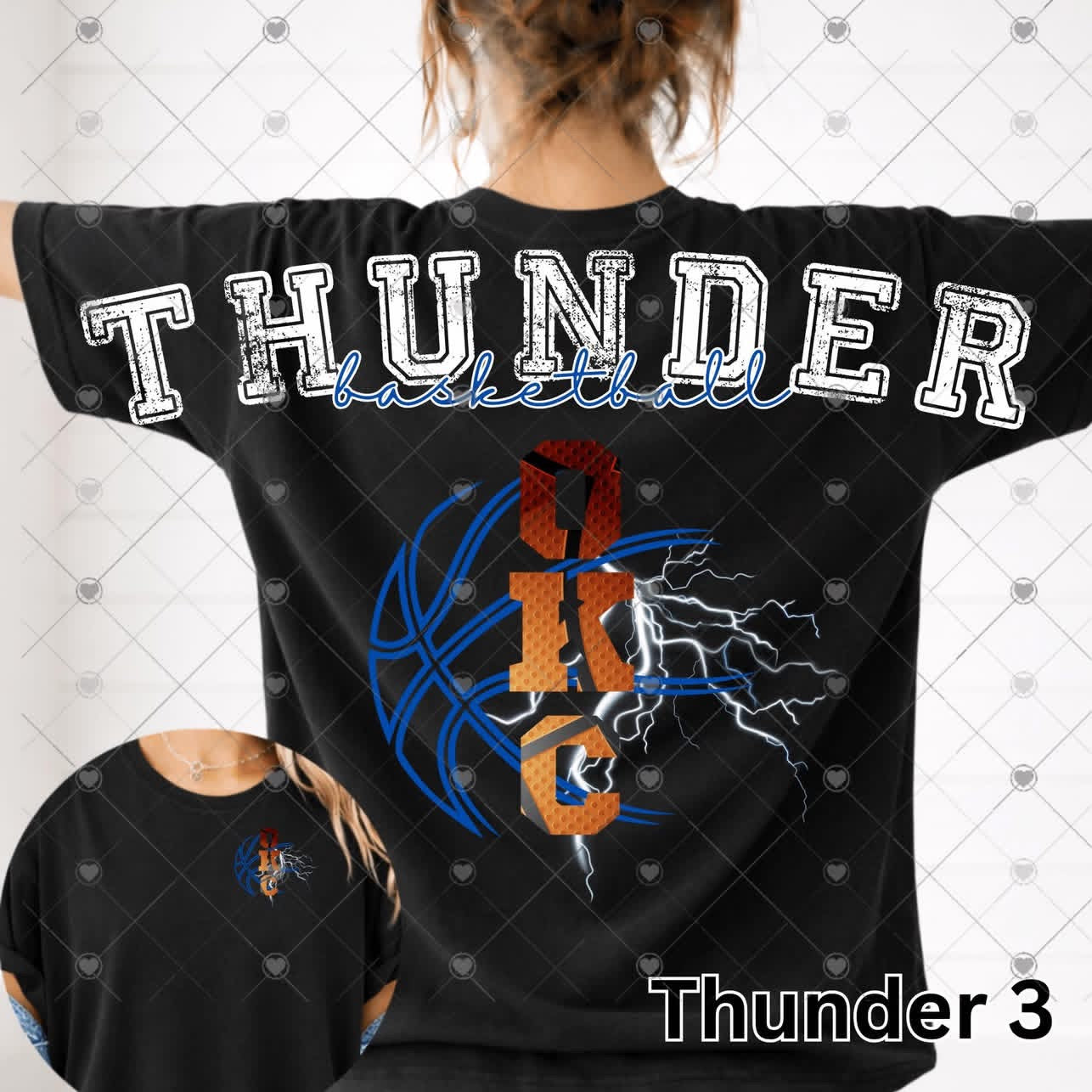 Basketball Thund OKC Bolt Full Back Short Sleeve-ADULT