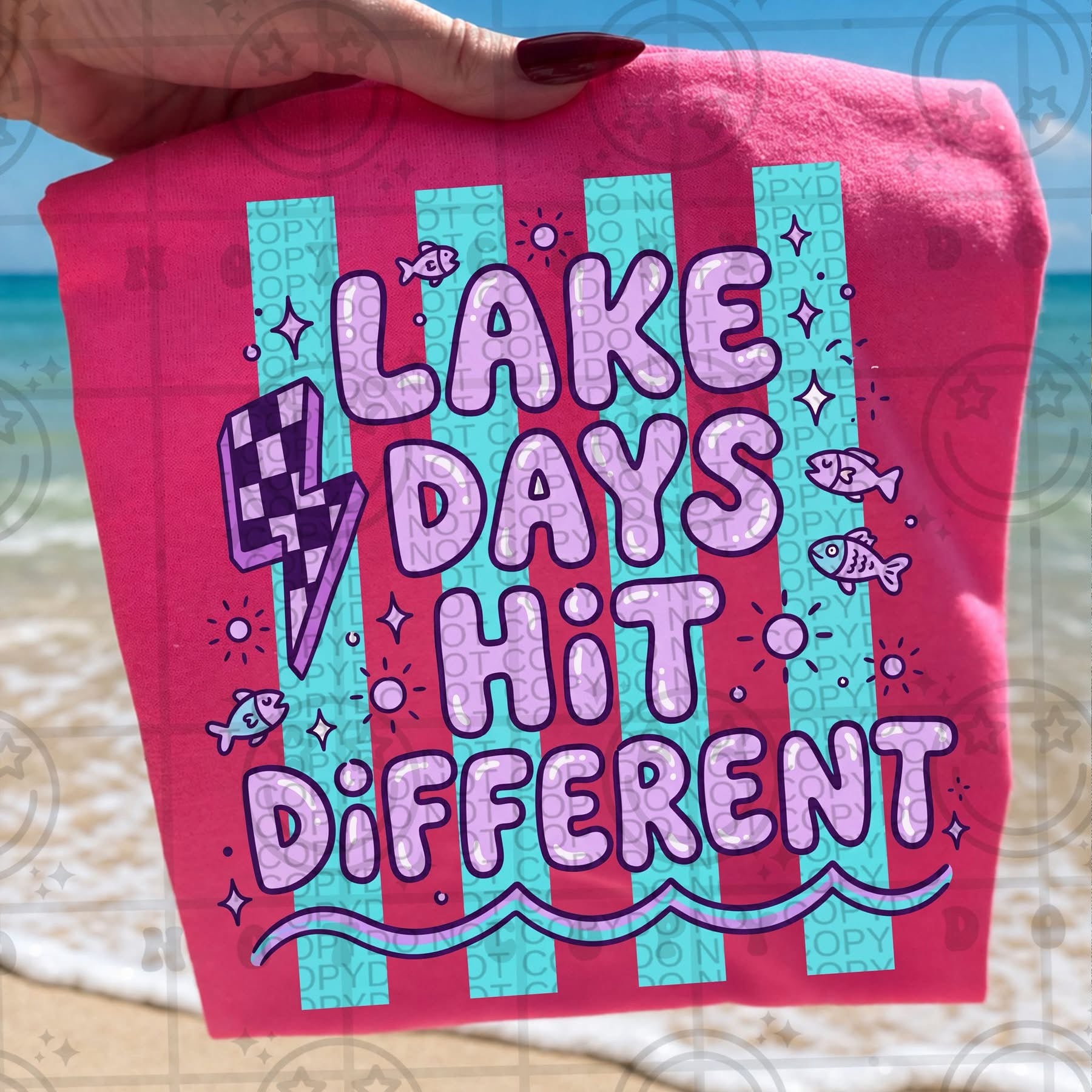 Lake Days Hit Different Lined-ADULT
