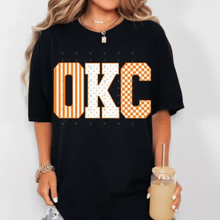 OKC Thund Patterned Orange Basketball-ADULT
