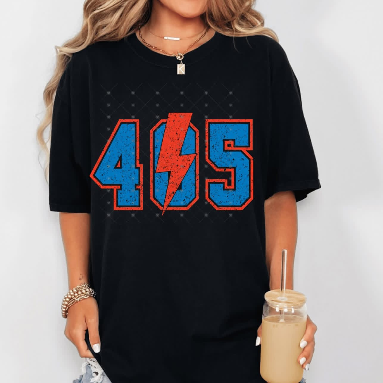 OKC Thund 405 Distressed Basketball-ADULT
