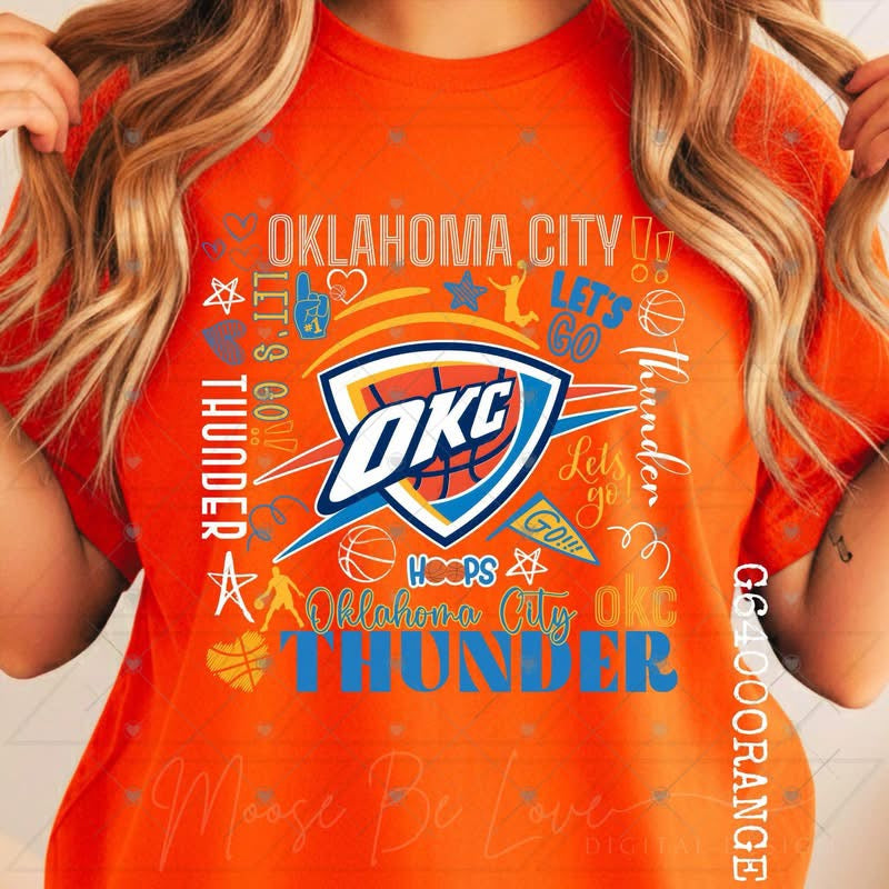 Hoops Collage Thund Basketball OKC-ADULT