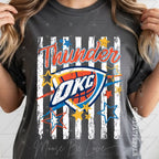 Stars and Striped Orange Thund Basketball OKC-ADULT