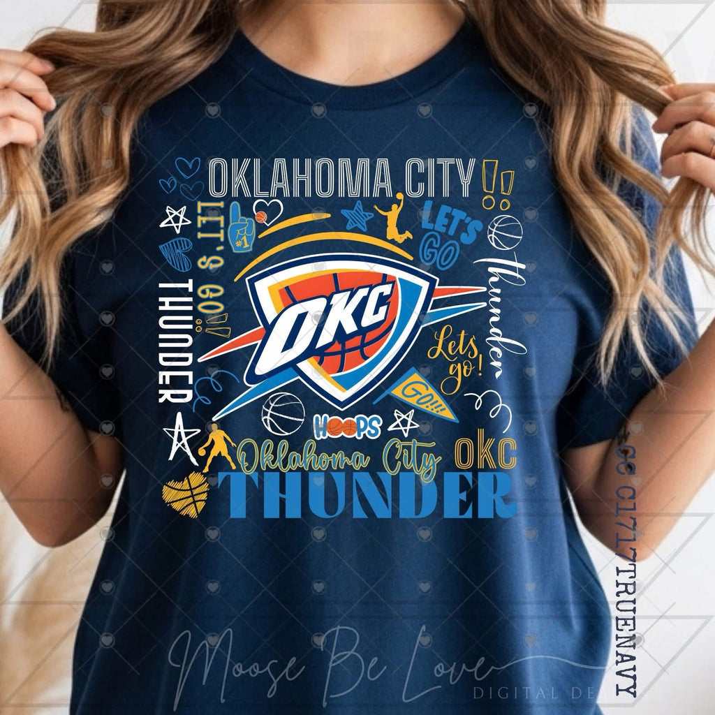 Hoops Collage Thund Basketball OKC-ADULT