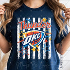 Stars and Striped Orange Thund Basketball OKC-ADULT