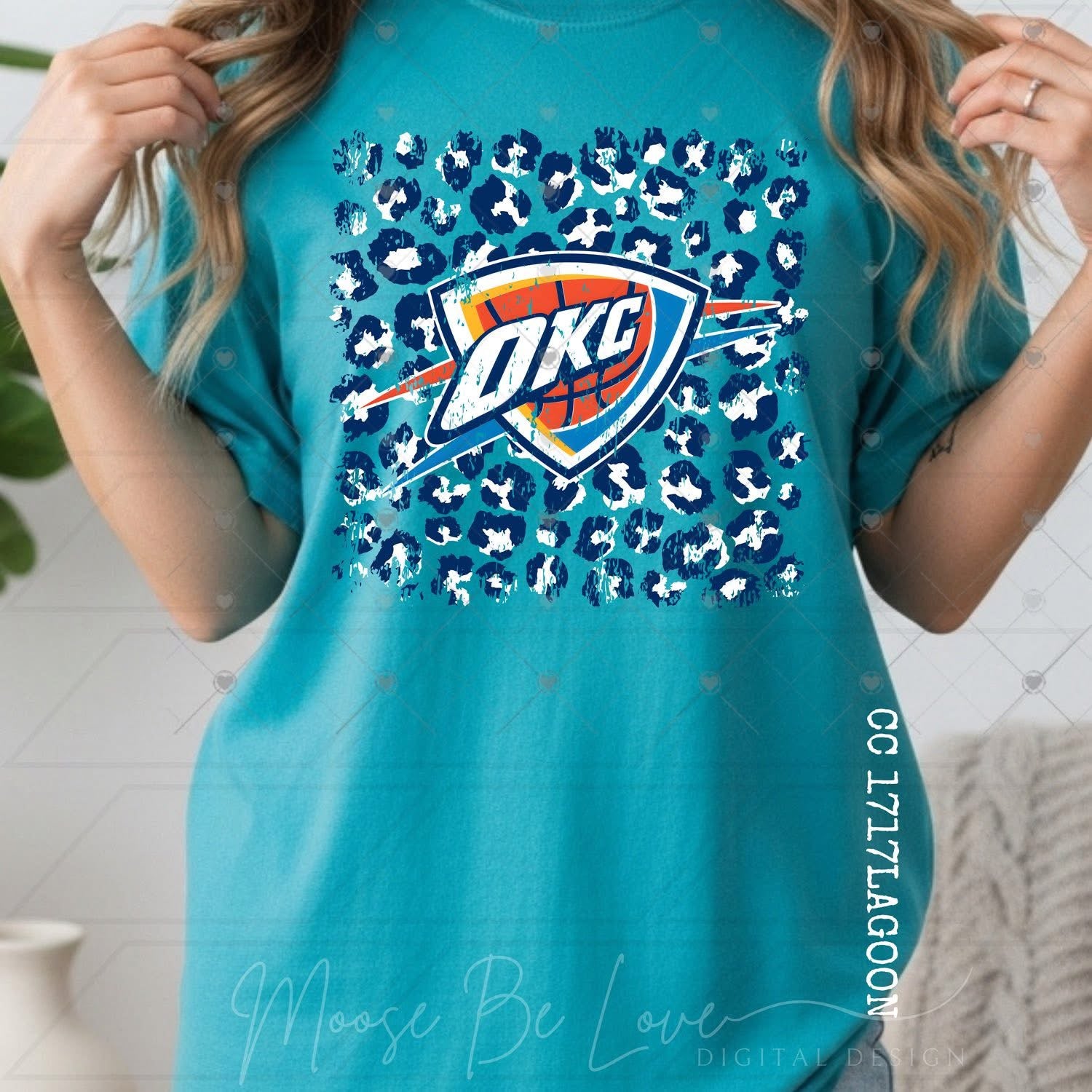 Leopard Navy Logo Thund Basketball OKC-ADULT
