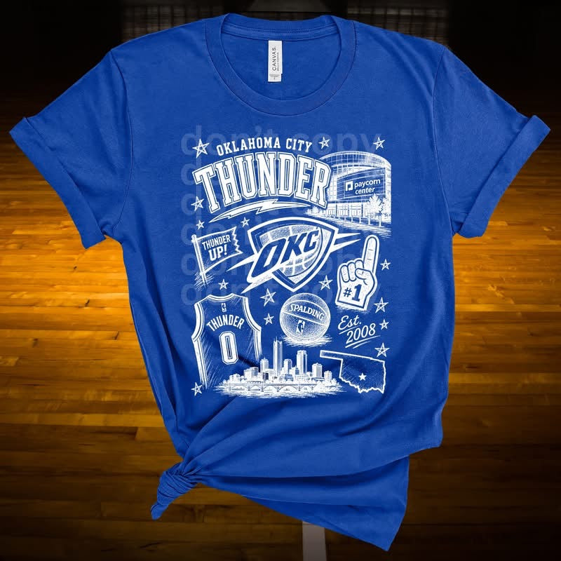 Thund Sketch Collage OKC Basketball-ADULT