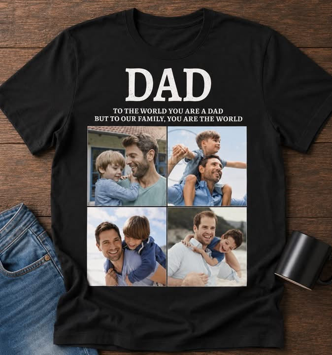 Dad The World Custom Photo Fathers Day-ADULT