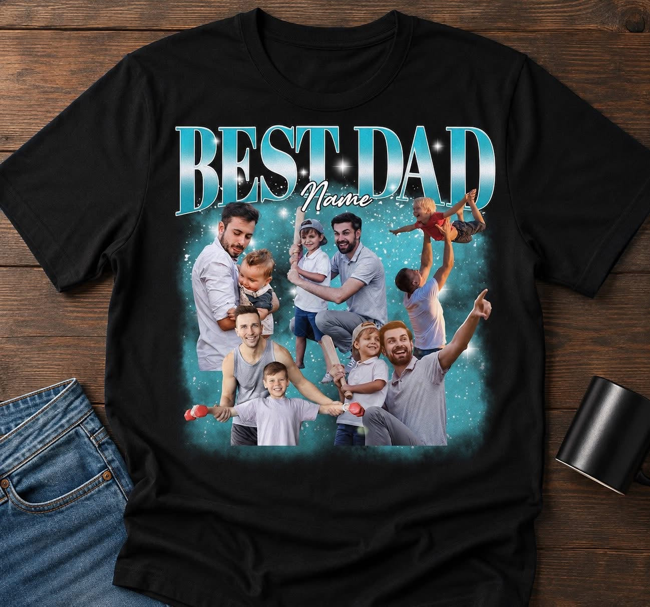 Best Dad Bootleg Custom Photo Fathers Day-ADULT