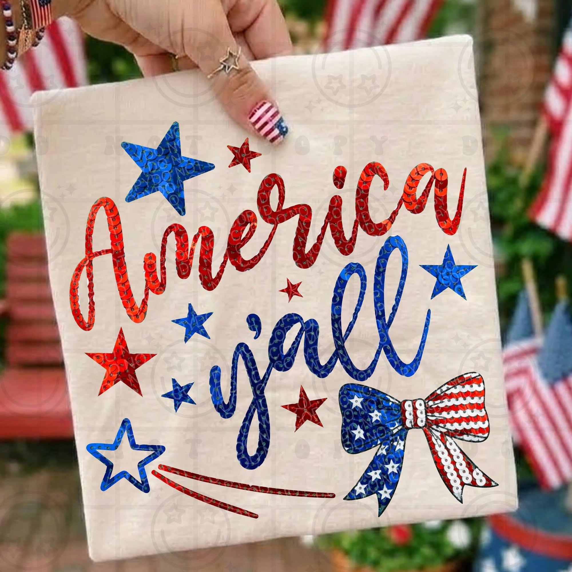 America Yall Faux Sequin-ADULT