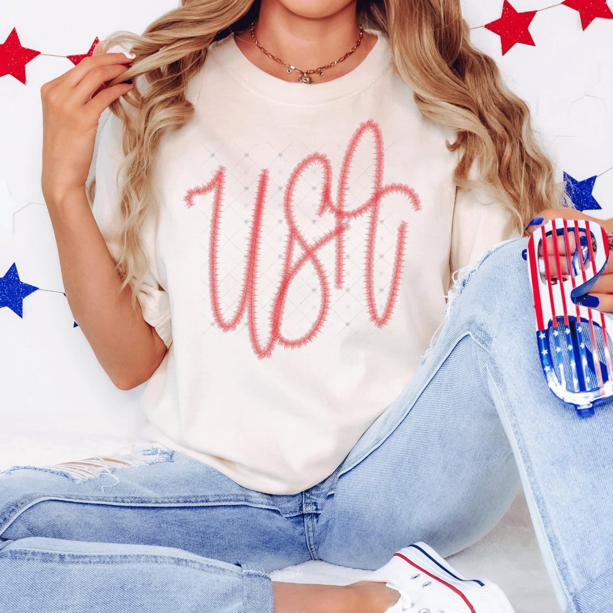 USA Red Tinsel-ADULT