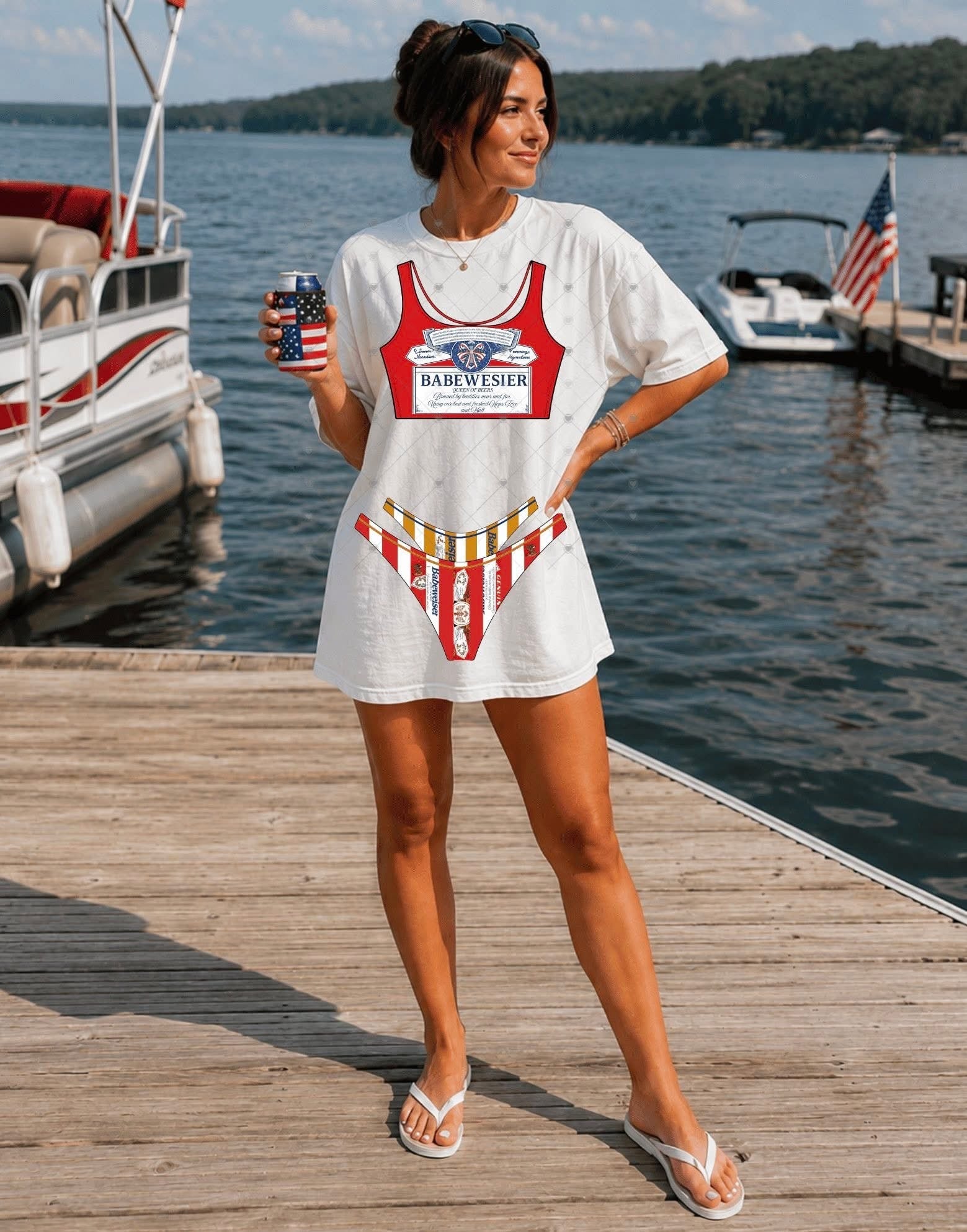 July 4th Babebeer Red Bikini Shirt-ADULT