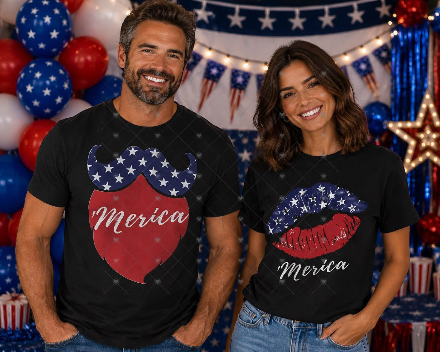 July 4th Couples Merica Beard Option-ADULT
