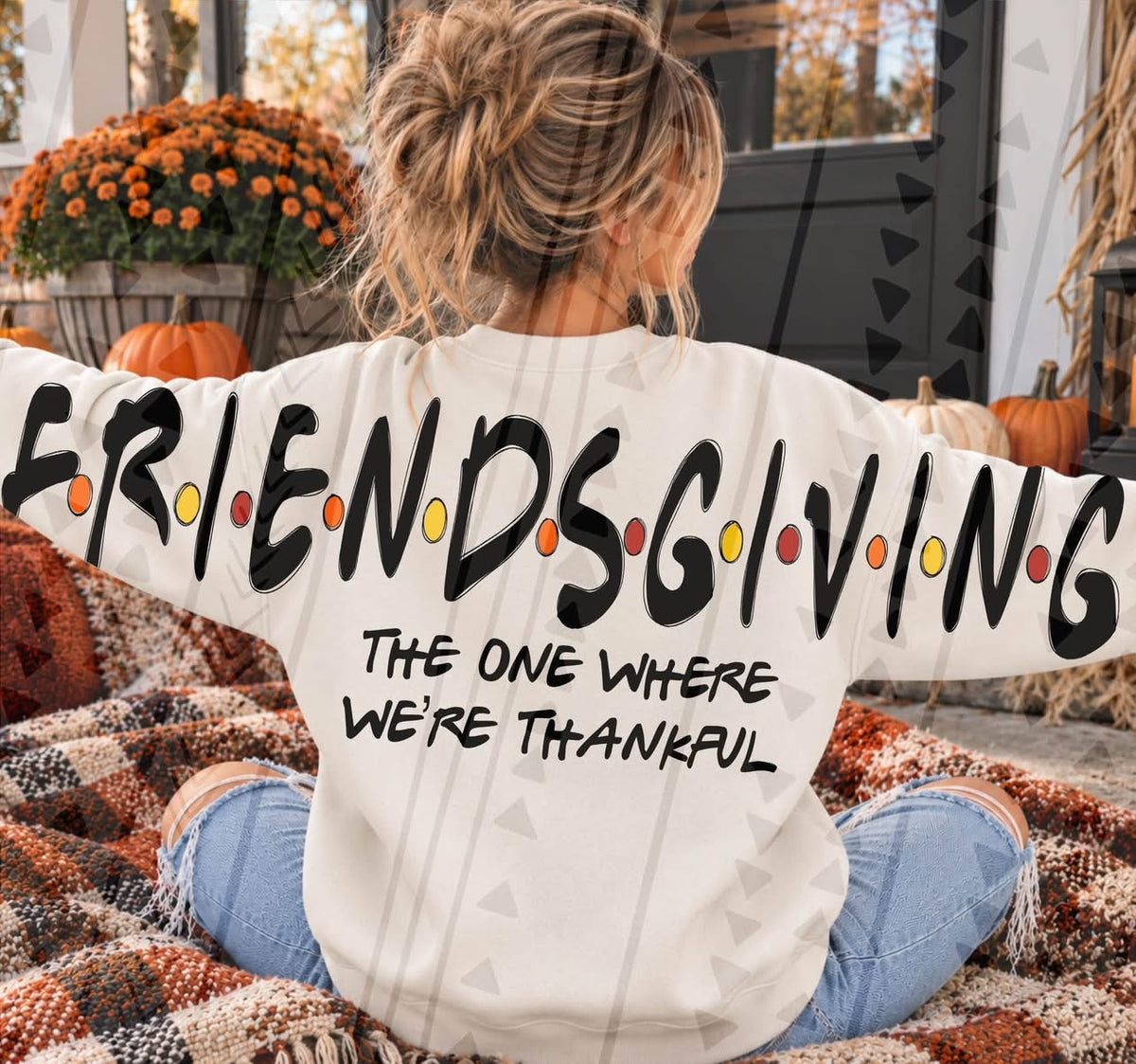 Friendsgiving Full Back Long Sleeve and Front-ADULT