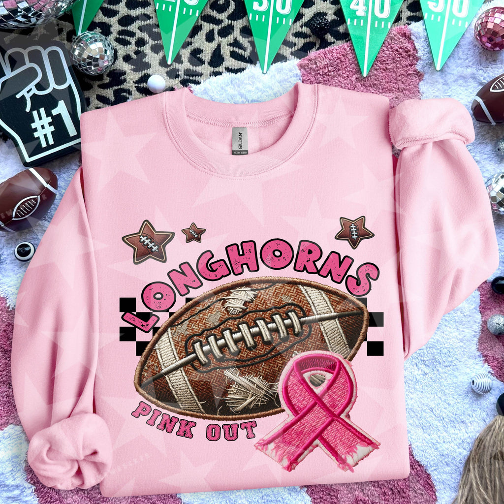 Breast Cancer Pink Out Mascot Faux Fabric-ADULT