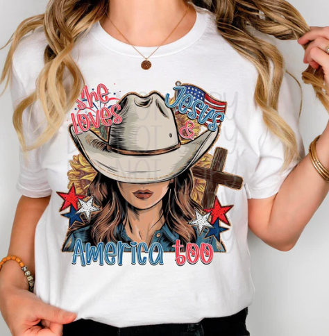 Loves Jesus America Too Cowgirl-ADULT