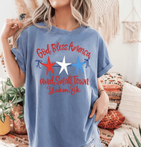 God Bless America Custom Small Town Star-ADULT