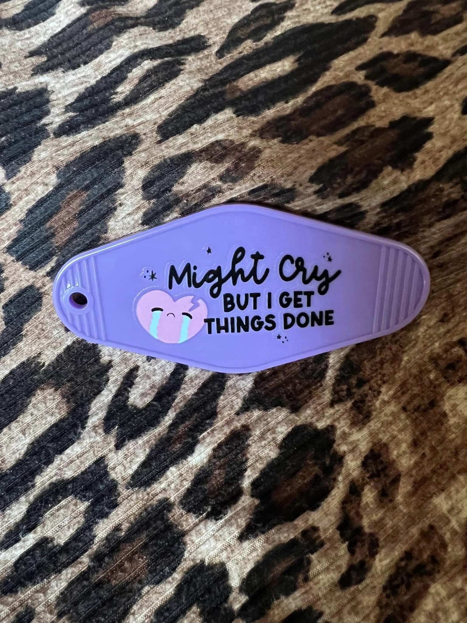 Might Cry Hotel Keychain
