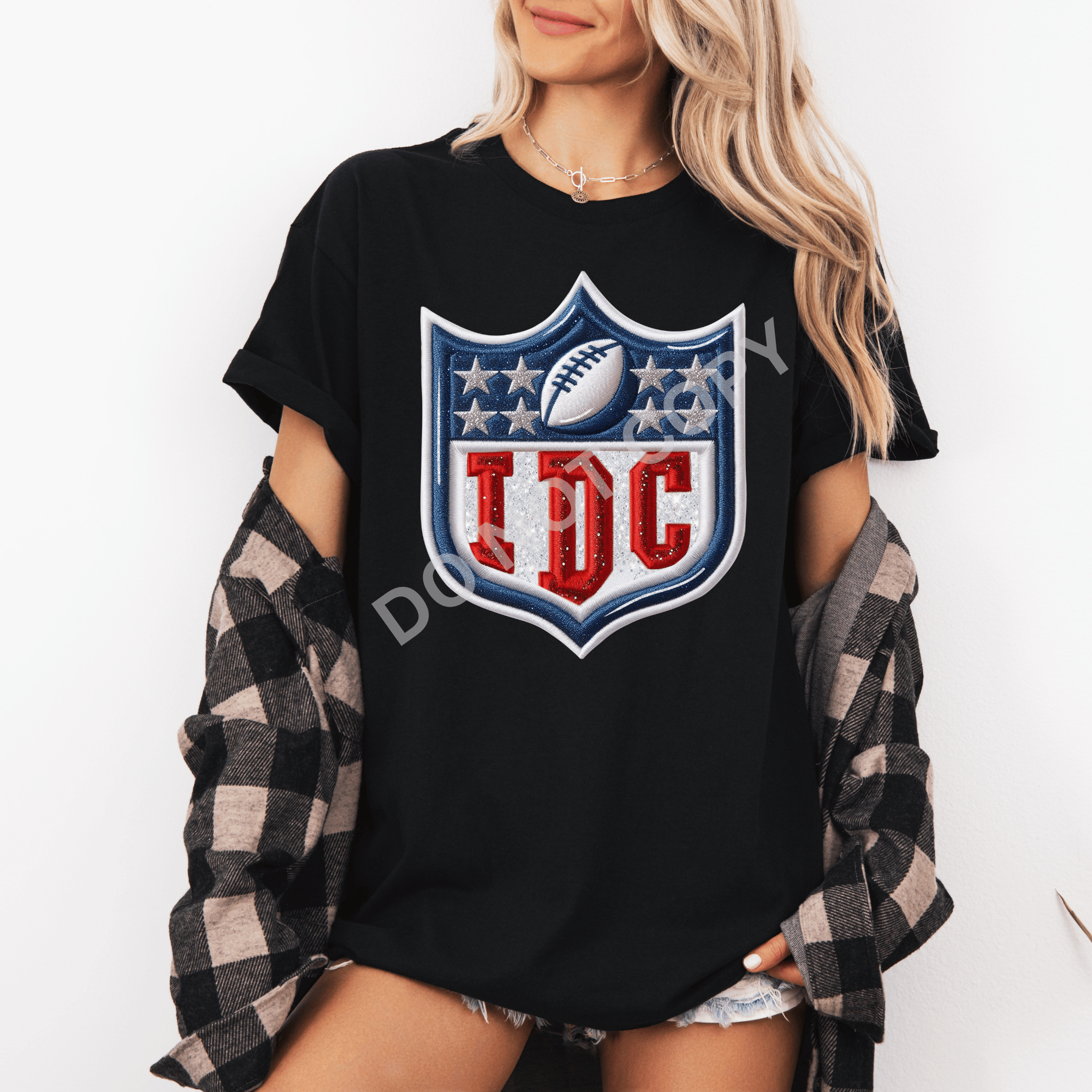 IDC Faux Embroidery Football - ADULT